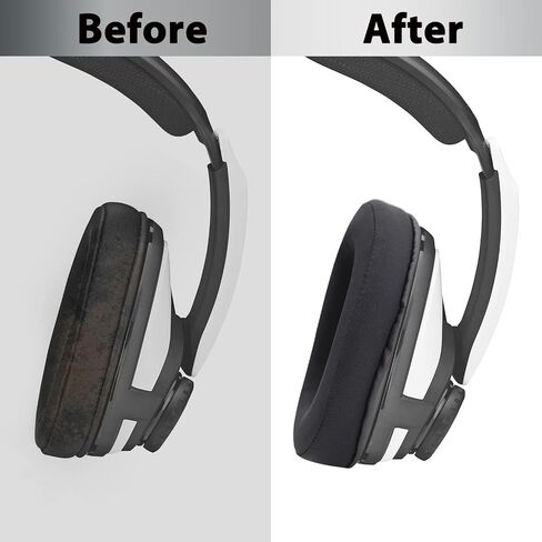 وسائد أذن Adhiper GSP300 من الحرير الجليدي، وسادة أذن بديلة متوافقة مع سماعات Sennheiser GSP300/301/302/303/350/370، وأغطية للأذنين مع حرير ثلجي بارد، إسفنج ناعم عالي الكثافة (أسود) in Saudi Arabia