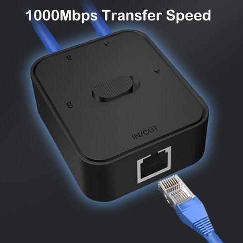 محول شبكة جيجابت، 10/100/1000 ميجابت في الثانية داخل/خارج إلى محول شبكة ممتد للشبكة A أو B، محول يدوي ثنائي الاتجاه لشبكة RJ45، لا يتطلب طاقة in Kuwait