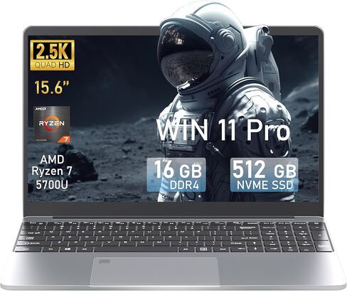 165Hz 2.5K FHD Display 15.6-inch Laptop AMD R7 5700U(up to 4.3GHz) with Radeon Graphics Notebook Computer 16GB RAM 512GB NVMe SSD Win 11 Pro&Office 2019 (16GB+512GB NVMe SSD) in Saudi Arabia