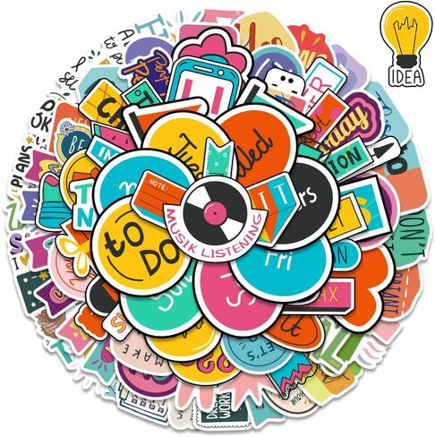 Planner Stickers for Kids, 98 Pcs Inspirational Stickers for Water Bottle, Waterproof Vinyl Aesthetic Decals for Laptop Skateboard Luggage Scrapbook Stickers for Adults Teens in Kuwait