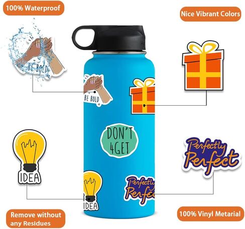 Planner Stickers for Kids, 98 Pcs Inspirational Stickers for Water Bottle, Waterproof Vinyl Aesthetic Decals for Laptop Skateboard Luggage Scrapbook Stickers for Adults Teens in Kuwait