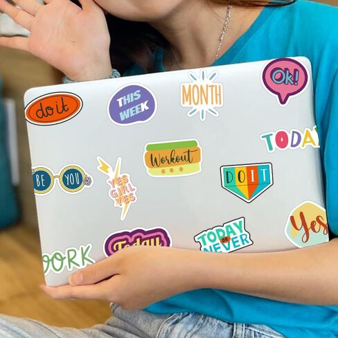Planner Stickers for Kids, 98 Pcs Inspirational Stickers for Water Bottle, Waterproof Vinyl Aesthetic Decals for Laptop Skateboard Luggage Scrapbook Stickers for Adults Teens in Kuwait