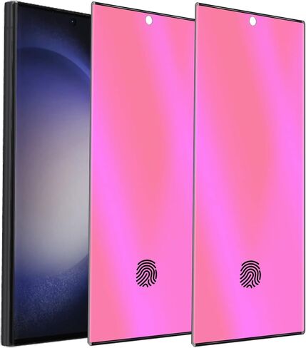 2 حزمة من الزجاج المقسى المضاد للخصوصية باللون الأزرق لهاتف Samsung Galaxy S23 Ultra Mirror Anti-Spy Screen Protector Film مطلي بالكهرباء متدرج ملون يدعم فتح الإصبع 6.8 بوصة in Kuwait
