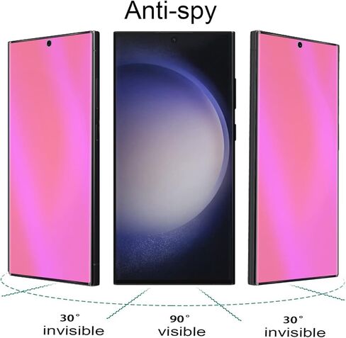 2 حزمة من الزجاج المقسى المضاد للخصوصية باللون الأزرق لهاتف Samsung Galaxy S23 Ultra Mirror Anti-Spy Screen Protector Film مطلي بالكهرباء متدرج ملون يدعم فتح الإصبع 6.8 بوصة in Kuwait