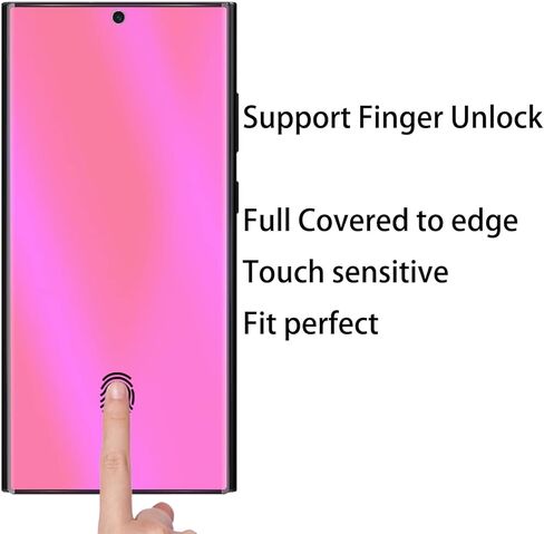 2 حزمة من الزجاج المقسى المضاد للخصوصية باللون الأزرق لهاتف Samsung Galaxy S23 Ultra Mirror Anti-Spy Screen Protector Film مطلي بالكهرباء متدرج ملون يدعم فتح الإصبع 6.8 بوصة in Kuwait