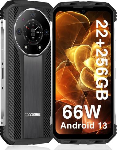 DOOGEE S110 Rugged Smartphone,22GB+256GB,10800mAh/66W Rugged Phone Unlocked,120Hz 6.6" FHD+,Android 13 Smartphone,50MP+24MP Night Vision,IP68 Waterproof Cell Phone,NFC OTG-Black in Saudi Arabia