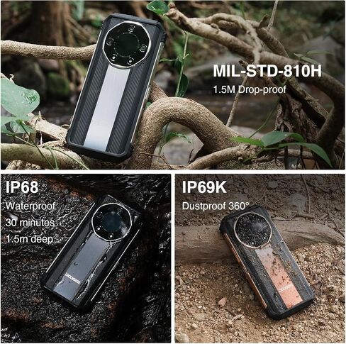 DOOGEE S110 Rugged Smartphone,22GB+256GB,10800mAh/66W Rugged Phone Unlocked,120Hz 6.6" FHD+,Android 13 Smartphone,50MP+24MP Night Vision,IP68 Waterproof Cell Phone,NFC OTG-Black in Saudi Arabia