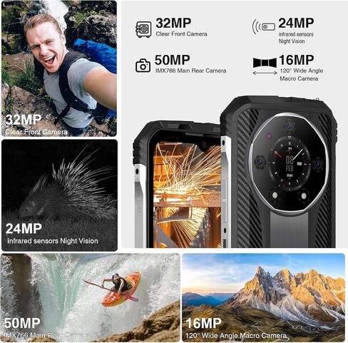 DOOGEE S110 Rugged Smartphone,22GB+256GB,10800mAh/66W Rugged Phone Unlocked,120Hz 6.6" FHD+,Android 13 Smartphone,50MP+24MP Night Vision,IP68 Waterproof Cell Phone,NFC OTG-Black in Saudi Arabia