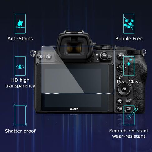 عبوتان من زجاج واقي شاشة الكاميرا Nikon Z8 Z9 Z5 Z6 Z7 Z7II Z6II، واقي شاشة زجاجي مقوى ممتاز صلابة 9H مضاد للخدش وخالي من الفقاعات لكاميرا Nikon Z8 Z9 Z5 Z6 Z7 Z7 II Z6 II in Kuwait
