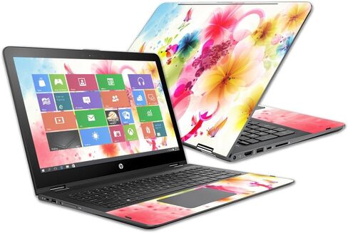 Mightyskins Skin متوافق مع Hp Envy X360 15z 15" (2016) - الكركديه | غطاء ملتف من الفينيل واقٍ ومتين وفريد ​​من نوعه | سهل التطبيق والإزالة وتغيير الأنماط | صنع في الولايات المتحدة الأمريكية in Saudi Arabia