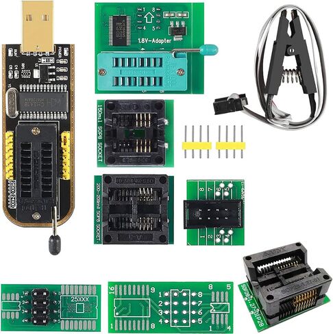 USB Programmer CH341A + 1.8V Adapter Board + SOIC8 Clip + SOP8 150mil 200mil SOP16 300mil Programming Adapter Test Socket for 24 25 Series Flash in Saudi Arabia