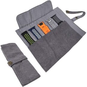 Watch Band Accessories,Smart Watch Band Cotton Canvas Protable Storage Bag Case Pouch Organizer-Compatible with Apple Watchbands, Garmin Watch Band, Samsung Watch Band etc,