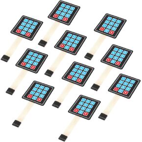 10Pcs 3 x 4 Matrix Array Membrane Switch 69.2*76.9mm Keypad Keyboard 3x4 12 Key Matrix Array Membrane Switch Microcontroller Extended Keyboard 7Pin Dupont for Arduino