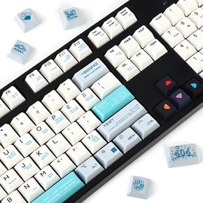 YIMAGUJRX PBT Keycaps 128 Keys Blue 996 Style Keycaps DYE-Sub Cherry Profile Keycaps,Custom Keycaps Set for Mechanical Keyboard
