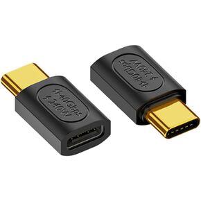 2 Pack Type-C USB4.0 Adapter,PD240W Fast Charging USB C Male to Female Adapter，Compatible Thunderbolt 3 Mobile Phone/Tablet/Laptop for Home Offices Schools (Center Bend)