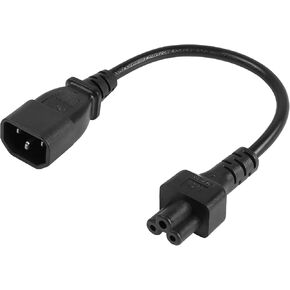 GINTOOYUN C14 to C5 Power Cord 1Ft IEC320 C14 Male to C5 Female Power Cable 10A 250V AC Power Extension Adapter for PDU Servers,UPS Power Supplies,IT Devices,etc 0.3m