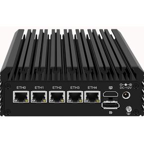 Micro Firewall Appliance, Inter J6413 Fanless Firewall Mini PC, 5 Inter 2.5Gbe I226-V Ports, Support AES-NI Soft Router PC VPN OPNsense Proxmox, 8GB RAM 128GB SSD