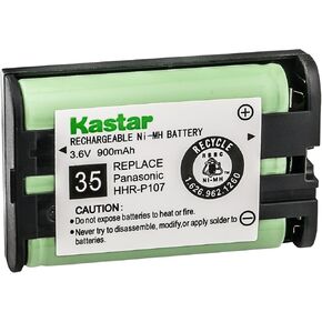 Kastar HHR-P107 Cordless Phone Battery compatible with Panasonic HHR-P107A HHR-P107A/1B and KX-TG3033 KX-TG3034 KX-TG3521 KX-TG6021 KX-TG6022 KX-TG6023 KX-TG6051 KX-TG6052 KX-TG6053 KX-TG6054 KX-TG607