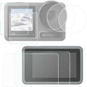 Action 3 Lens and Screen Protector for DJI OSMO Action3 Camera, Ultra-Clear 9H Hardness Tempered Glass Cover for Action3-2+2+2 Packs