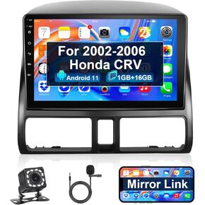 Podofo [2+64G] Wireless Apple Carplay Android Auto Car Stereo for Honda CRV 2002-2006,9 Inch Touchscreen Car Radio Receiver with Bluetooth/GPS Navigation/FM&RDS Radio/Mirror Link/SWC+Backup Camera