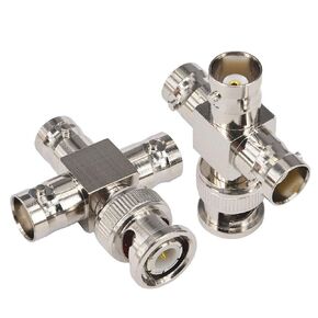 onelinkmore BNC Video Connector 4-Ways BNC RF Coax Adapter BNC male to 3 Ways BNC female for Broadcast SDR Ham Radio Electronics CCTV Systems Extension Cable BNC Tee Connectors T-Shaped Pack of 2