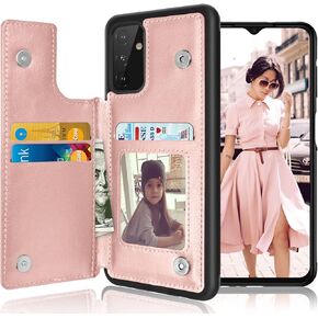 Tekcoo Galaxy A13 5G Wallet Case, Minimalist Luxury PU Leather ID Cash Credit Card Holder Slots Magnetic Closure Kickstand Folio Flip Slim Protective Cover for Samsung Galaxy A13 5G [Black]