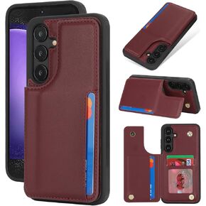 iCoverCase for Samsung Galaxy S23 FE Case with Card Holder, Galaxy S23 FE Wallet Case for Women Men [RFID Blocking] PU Leather Protective Phone Case for Galaxy S23 FE (Gray Leopard)