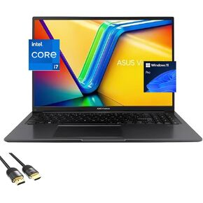 ASUS Vivobook 16 Laptop, 16" WUXGA Micro-Edge Display, 12th Gen Intel 10-Cores i7-1255U (Up to 4.7GHz), 40GB RAM, 1TB NVMe SSD, Webcam, 180° Lay-Flat, Keypad, HDMI, USB-C, PDG HDMI, Win 11 Pro, Black