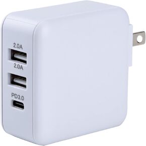 USB C Charger, 40W 3-Port Foldable Fast Charger PD Power Multiport Adapter Block for iPad, iPhone 15/14/13/12/11 Max Mini, Pixel Samsung Galaxy,Tablet, MacBook and More…