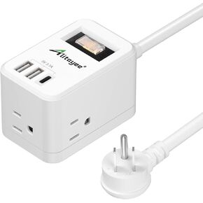 Alitayee Travel Power Strip, Portable Power Strips with 3 Outlets 3 USB Ports 15.5W Fast Charging and 6 ft Flat Plug Extension Cord No Surge Protector for Cruise Travel Hotel College Dorm Home Office