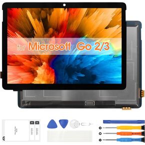 استبدال شاشة Microsoft Surface Go 2 لجهاز Surface Go 3 LCD Display Digitizer 1901 1926 1927 مجموعة شاشة تعمل باللمس مع أدوات إصلاح (أسود، 10.5 بوصة)