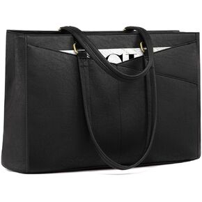 LOVEVOOK Laptop Bag for Women,15.6 Inch Laptop Tote Bag for Women,Vintage Leather Work Tote Bags Computer Teacher Bag,Waterproof Business Bag Office Briefcase