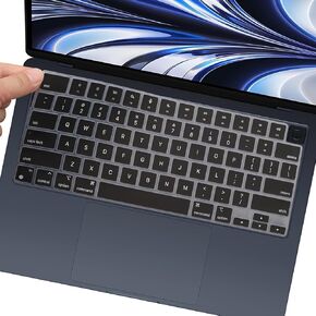 Keyboard Cover Skin Compatible with MacBook Air 15 M3 A3114 M2 A2941/Air 13.6 M3 A3113 M2 A2681/Pro 14 M3 M2 M1 A2442 A2918 A2992 A2779/Pro 16 M3 M2 M1 A2991 A2780 A2485, Black