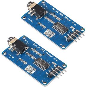 2Pcs YX5300 UART Control Serial MP3 Music Player Module Voice Serial Port UART Control Module with TF Card Slot for AVR/ARM/PIC
