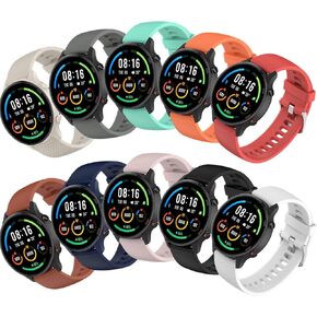 Bands for Xiaomi Mi Smartwatch/Xiaomi Mi Watch Color Sport for Women Men, 10 Pack Soft Silicone Strap Replacement Wristbands Compatible with Xiaomi Watch S1 /Watch S1 Active/S2/S3/2 Pro