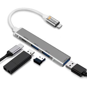 4 Ports USB Hub, 4-in-1 USB 3.0 Hub with iPhone/iPad Charging Port, Compatible with iPhone 14 13, iPad Air3, Camera, Mobile HDD, etc