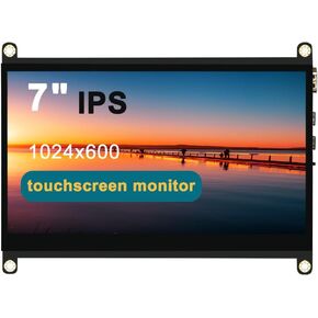 NEW! Touch Screen 7 inch Display IPS 1024x600 HDMI Display, USB Powered Capacitive Touchscreen with Dual Speakers for Raspberry Pi 4 3 Windows AIDA64 Temperature CPU Monitoring