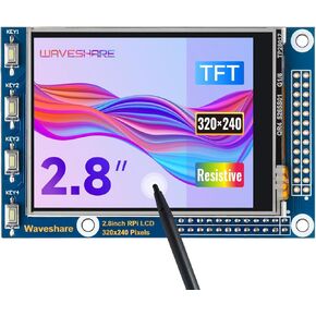 Waveshare 2.8inch Resistive Touch Screen TFT LCD, Compatible with Raspberry Pi 5/4B/3B/Zero/Zero W/Zero 2W/Pico/Pico W/Pico WH, 320x240 Resolution