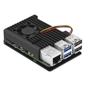 [Updated Super Thermal Tape] Raspberry Pi 5 Case, iUniker Raspberry Pi 5 Armor Case Metal Case with 4 Pin PWM Cooling Fan Aluminium Alloy, Raspberry Pi 5 Fan, Pi 5 Heatsink for Raspberry Pi 5