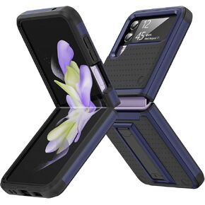 Jeylly for Galaxy Z Flip 3 Case, Military-Grade Shockproof Protective Phone Case with Stand Holder, Drop Proof Hinge Protection Rugged Cover for Samsung Galaxy Z Flip 3, Gray/Black