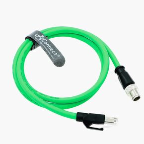 M12 8 Pin Male X Code to RJ45 Cat6a Gigabit Ethernet Cable for Cognex in Sight Industrial Camera Shielded Waterproof Flexible Cable 5M (Green)