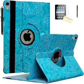Case for 2022 iPad 10th Generation 10.9 inch, Rotating Stand Smart Magnetic Auto Wake Up/Sleep Cover for Model A2696 A2757 A2777 (Embossed Flower)
