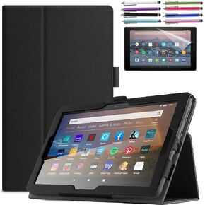 Case for Amazon Fire HD 10 Tablet 10.1" Inch Display (13th Generation, 2023 Released) - Slim Lightweight Folio Stand Cover PU Leather Case + 1 Screen Protector and 1 Stylus (Purple)