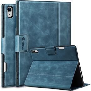 Antbox Case for 2024 iPad Air 11'' (M2)/ iPad Air 5th/4th Generation 10.9'' Vegan Leather with Pencil Holder Typing Angle Auto Sleep/Wake Muti-Stand iPad Air 6th/5th/4th Case (Blue)