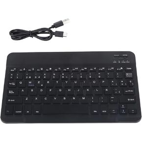 Spanish & English Language Keyboard, Rechargeable Portable Mini Keyboard with 7 Multimedia Keys, 78 Buttons, for iOS/for/for Android Tablet