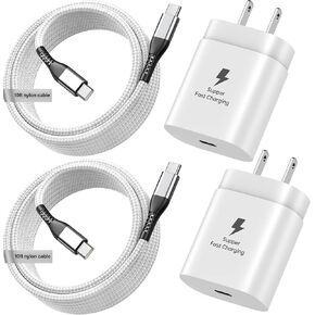 Dayoncy 30 واط USB C لشاحن iPhone 15 شحن سريع، 30 واط USB C شاحن سريع من النوع C كتلة شاحن حائط و10FT نايلون USB C إلى USB C كابل شحن متوافق مع iPhone 15 Pro Max Plus، Samsung