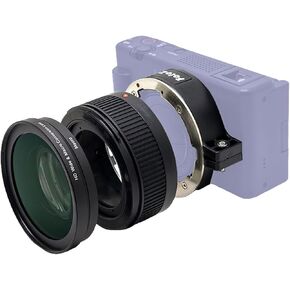 Wide Angle Lens Compatible with Sony Vlogcam ZV-1 M2, 2 in 1 HD Wide & Macro Conversion Lens with Extension Tube, Bayonet Mount Lens Adapter