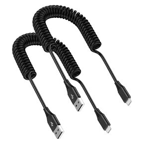 Android Auto USB C Cable,Coiled USB to USB C Fast Charging Cable for Google Pixel 8a/7/6,5FT Retractable USB A to Type C Car Cable Phone Auto Cord for Samsung Galaxy S24 Plus/S23/S22/A55/A35/A15/A54