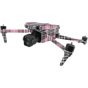 MightySkins Skin Compatible with DJI Air 3 - Pink Plaid | Protective, Durable, and Unique Vinyl Decal wrap Cover | Easy to Apply, Remove, and Change Styles