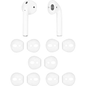 Ear Cover Ear Tips for AirPods Headphones, BLUEWALL Ultra Thin Fit in Charging Case Earbud Covers for AirPods 1 & AirPods 2, 5 Pairs, Black